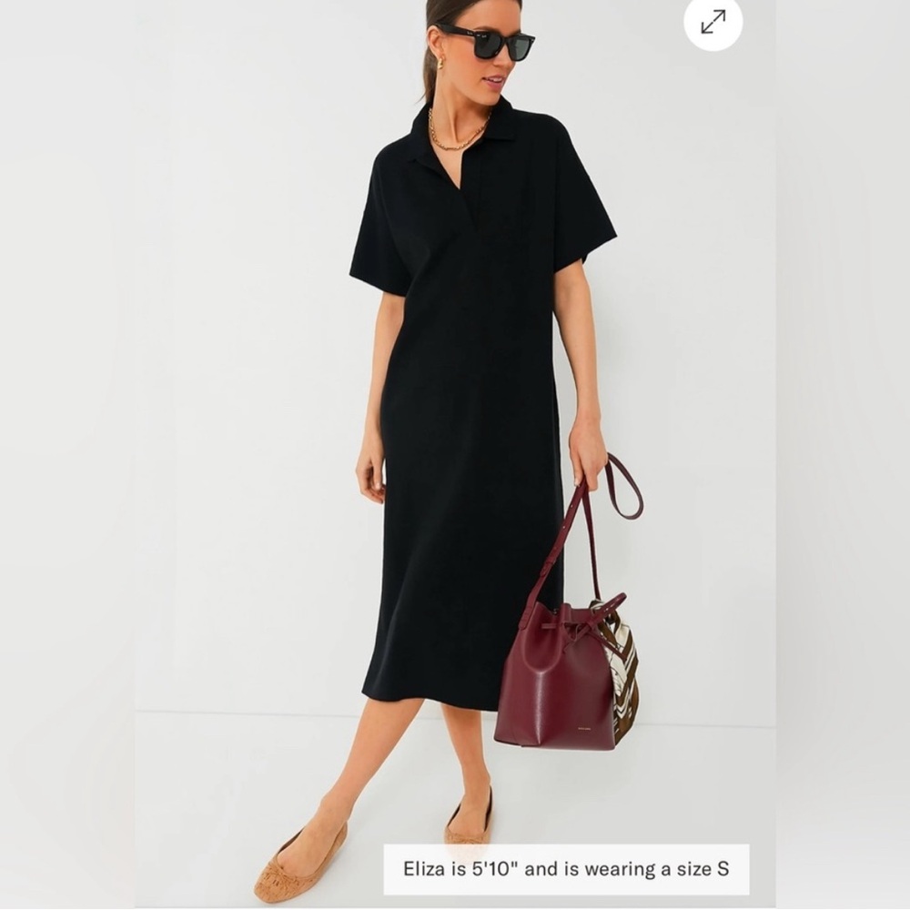 NWOT Black Polo Midi Dress